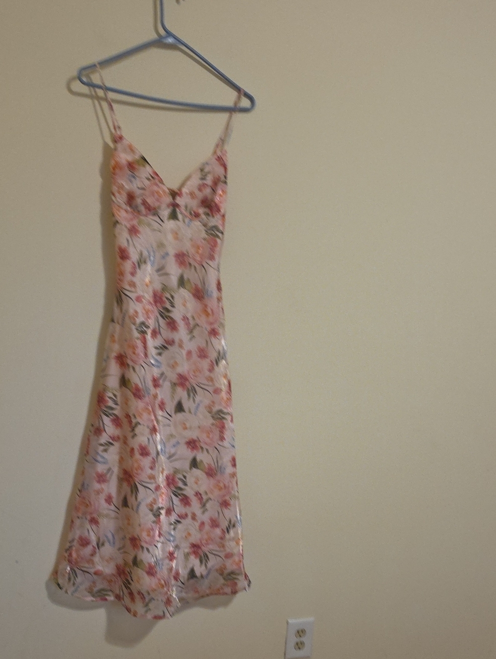 Lulu's Pink Floral Slip Midi Dress